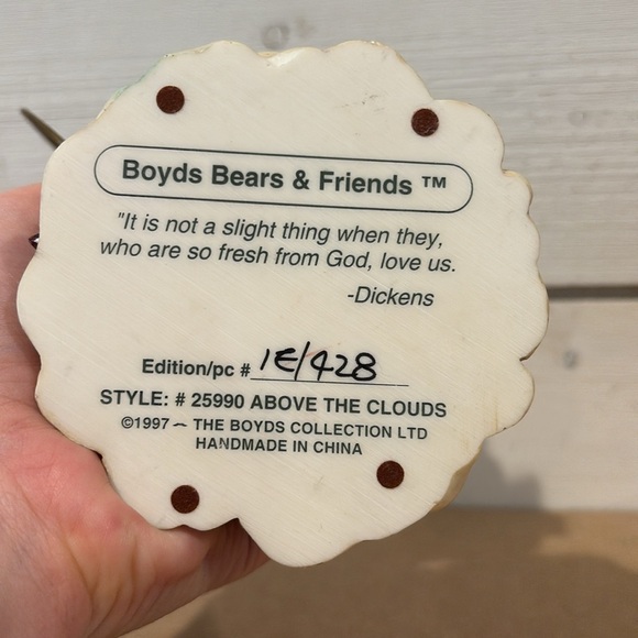 Boyds Bears 1997 Baby’s First Christmas “Above The Clouds” Figurine - Picture 2 of 5